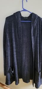 Barefoot Dreams CozyChic Lite Cardigan 2X dark charcoal grey